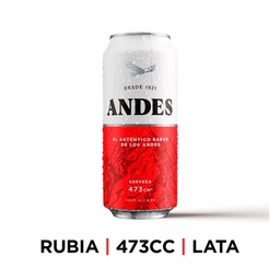 Cerveza Blanca Andes Lata 473 cc.