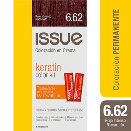 Kit de Tintura Permanente Issue Keratina Nº 6.62 Rojo Intenso Nacarado 1 u.