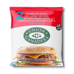 Hamburguesas de Carne Gigantes Unión Ganadera x 2 uni