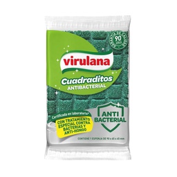 Fibra Esponja Virulana Cuadraditos Antibacterial x 1 uni