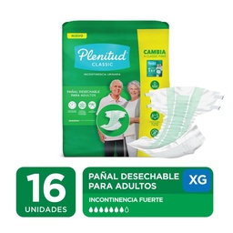 Pañal Plenitud Adultos Talle Xg Classic x 16 uni