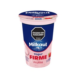 Yogur Firme Entero Milkaut de Frutilla en Pote 180 g.