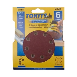 Kit Tokits Disco de Lija con Velour para Lijadora Roto-orbital x 6 uni