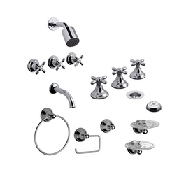 Griferia Lavatorio Bidet Accesorios Toallero Fv Newport Plus