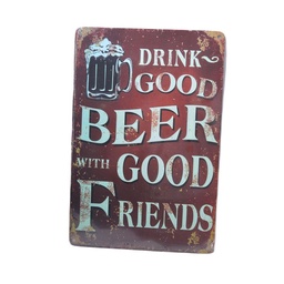 Chapa Decorativa Beer Good Friends 20x30 cm