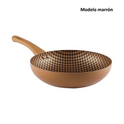 Wok Home Gris Mate y Crema 26 cm (Modelos Surtidos)