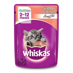 Alimento para Gatitos Whiskas 85 g. Carne Souffle