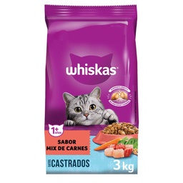 Alimento Seco para Gato Castrado Whiskas Mix de Carnes 3 kg.