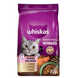 Alimento Seco para Gato Whiskas Bueno Por Naturaleza Salmón 3 kg.