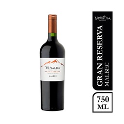 Vino Tinto Viñalba Gran Reserva Malbec en Botella 750 cc.