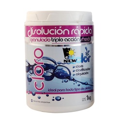 Cloro Granulado Newclor Triple Acción Schock 1 kg.