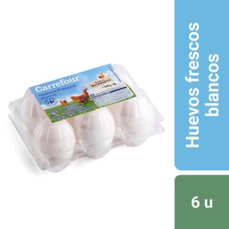 Huevo Blanco Carrefour Plástico x 6 uni