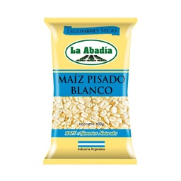 Maíz Pisado Blanco La Abadía Bolsa 400 g.