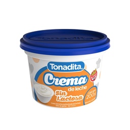 Crema Sin Lactosa Tonadita en Pote 200 g.