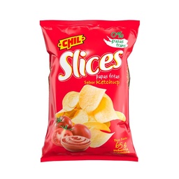 Papas Fritas Slices Sabor Ketchup 65 g.