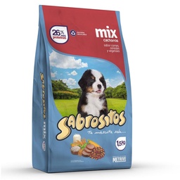 Alimento Perros Sabrositos Cachorro Carne, Pollo y Vegetales 1,5 kg