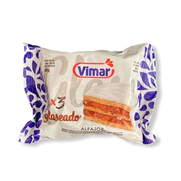 Alfajor Triple Vimar Glaseado con Dulce de Leche 3x 60 g.