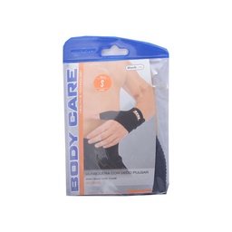 Muñeequera Body Care Black Line Talle S con Dedo Pulgar