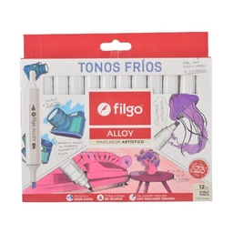 Marcador Doble Filgo Alloy Tonos Fríos x 12 uni