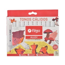 Marcador Doble Filgo Alloy Tonos Cálidos x 12 uni