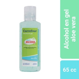 Alcohol en Gel Carrefour con Aloe Vera 65 cc.