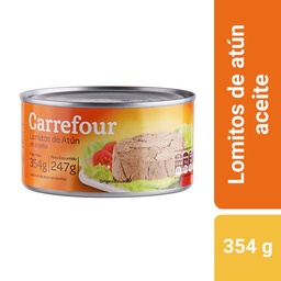 Atún en Aceite Lomitos Carrefour Lata 354 g.