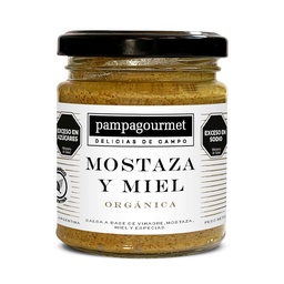 Salsa de Mostaza con Miel Orgánica Pampagourmet en Botella 170 g.