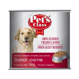 Alimento para Perro Pet's Class 340 g. Húmedo Carne