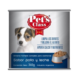 Alimento para Perro Pet's Class 340 g. Húmedo Pollo y Leche