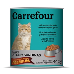 Alimento para Gatos Carrefour 340 g. Atún y Sardinas