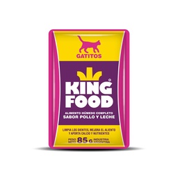 Alimento Gatos Humedo Kingfood Pollo y Leche 85 g.