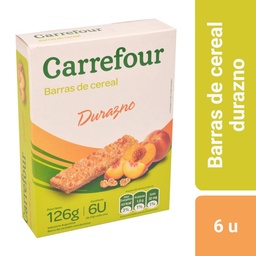 Barrita de Cereal Carrefour Durazno 6 u.