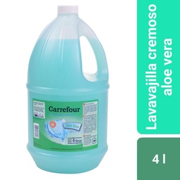 Detergente lavavajillas Carrefour cremoso aloe vera 4 l.