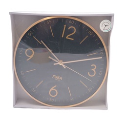 Reloj de Pared Aluminio 25 cm Negro/oro