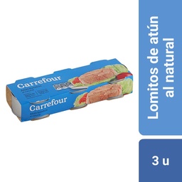 Lomitos de Atún Carrefour Al Natural 3 x 80 g.