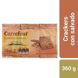 Galletitas Crackers Carrefour Classic Salvado 3 x 120 g.