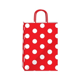Bolsa de Regalo Chica Roja Lunares Blancos 14X8x20cm