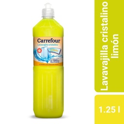 Detergente Lavavajillas Carrefour Cristalino Limón 1.25 l.