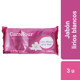 Jabón de Tocador Carrefour Lirios Blancos 3 x 125 g.