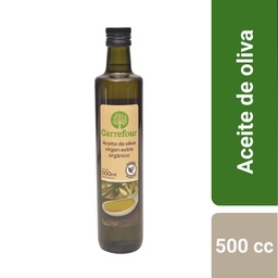 Aceite de Oliva Carrefour Extra Virgen Orgánico Botella 500 cc.