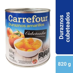 Duraznos Carrefour Cubeteados 820 g.