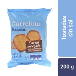 Tostadas Carrefour Classic Sin Sal 200 g.