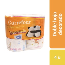 Papel Higiénico Doble Hoja Deco Carrefour 50 mts. x 4 uni