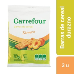 Barrita de Cereal Carrefour Durazno 3 u.