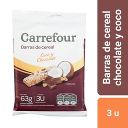 Barrita de Cereal Carrefour Coco y Chocolate 3 u.