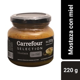 Mostaza en Granos con Miel Carrefour Selection 220 g.