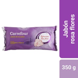 Jabón de Tocador Carrefour Rosa 3 u. x 125 g.