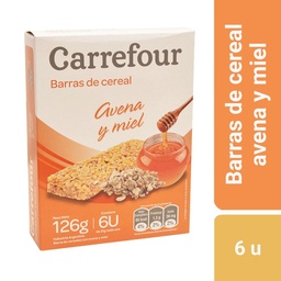 Barrita de Cereal Carrefour Avena y Miel 6 u.