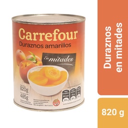 Duraznos Amarillos en Mitades Carrefour 820 g.