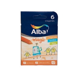 Crayones Cera Alba Kinder Fluo x 6 uni